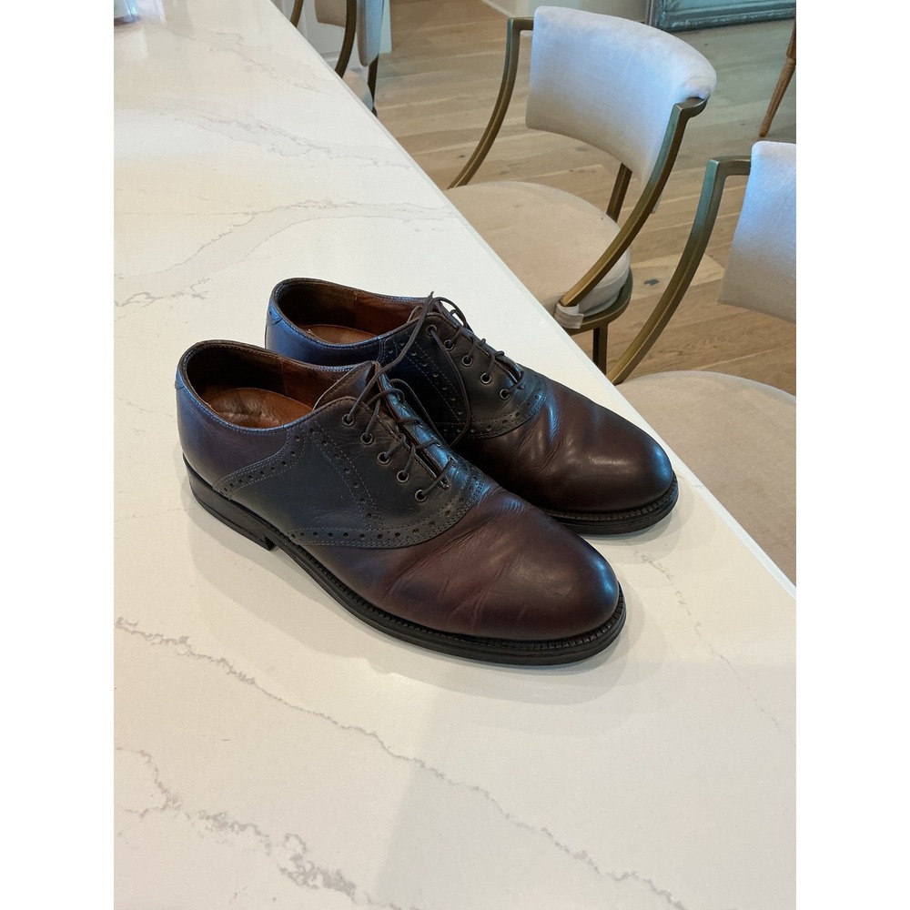 Johnston & Murphy Aristocraft Mens Brown Leather Saddle Shoes Oxfords